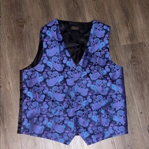 Diba Blue and Purple Paisley Vest